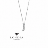 Personalized Mini J Initial 0.05 Carat Natural Diamond Necklace