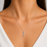 Personalized Mini J Initial 0.05 Carat Natural Diamond Necklace