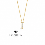 Personalized Mini J Initial 0.05 Carat Natural Diamond Necklace