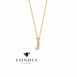 Personalized Mini J Initial 0.05 Carat Natural Diamond Necklace