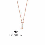 Personalized Mini J Initial 0.05 Carat Natural Diamond Necklace