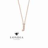 Personalized Mini J Initial 0.05 Carat Natural Diamond Necklace