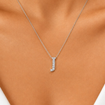 Personalized Mini J Initial 0.05 Carat Natural Diamond Necklace