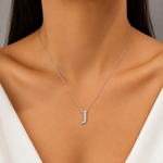 Personalized Mini J Initial 0.05 Carat Natural Diamond Necklace