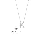Personalized Mini K Initial 0.05 Carat Natural Diamond Necklace