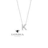 Personalized Mini K Initial 0.05 Carat Natural Diamond Necklace