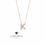 Personalized Mini K Initial 0.05 Carat Natural Diamond Necklace