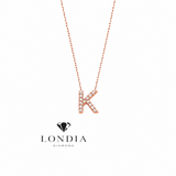 Personalized Mini K Initial 0.05 Carat Natural Diamond Necklace