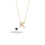 Personalized Mini K Initial 0.05 Carat Natural Diamond Necklace