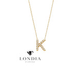 Personalized Mini K Initial 0.05 Carat Natural Diamond Necklace