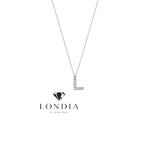 Personalized Mini L Initial 0.05 Carat Natural Diamond Necklace
