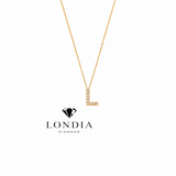 Personalized Mini L Initial 0.05 Carat Natural Diamond Necklace