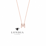 Personalized Mini M Initial 0.10 Carat Natural Diamond Necklace