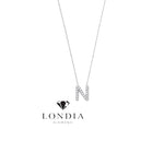 Personalized Mini N Initial 0.10 Carat Natural Diamond Necklace