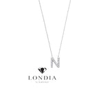 Personalized Mini N Initial 0.10 Carat Natural Diamond Necklace