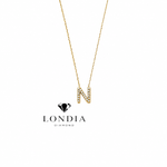 Personalized Mini N Initial 0.10 Carat Natural Diamond Necklace