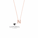 Personalized Mini N Initial 0.10 Carat Natural Diamond Necklace