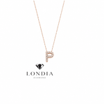 Personalized Mini P Initial 0.05 Carat Natural Diamond Necklace