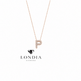 Personalized Mini P Initial 0.05 Carat Natural Diamond Necklace