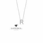 Personalized Mini R Initial 0.10 Carat Natural Diamond Necklace
