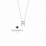 Personalized Mini R Initial 0.10 Carat Natural Diamond Necklace