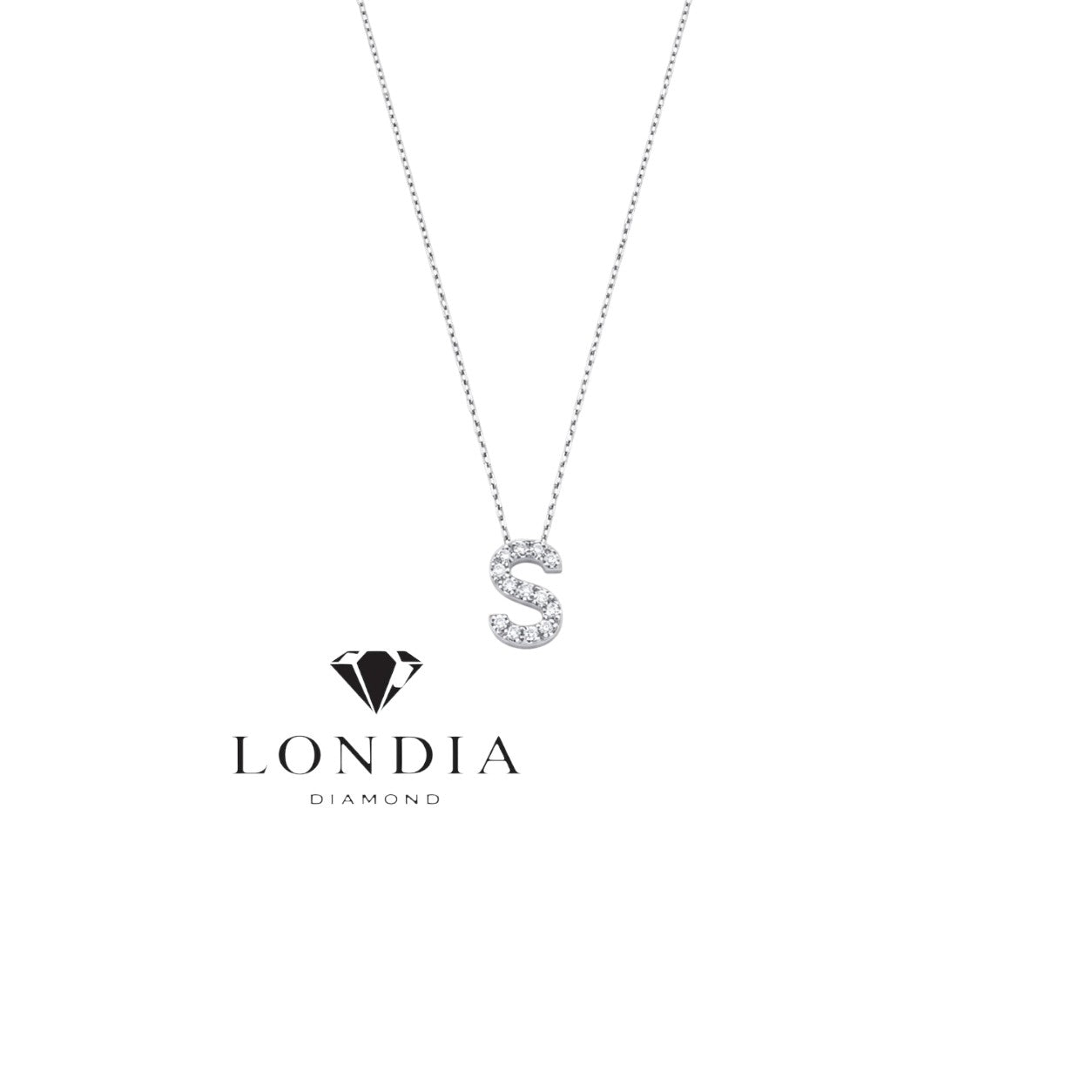 Personalized Mini S Initial 0.05 Carat Natural Diamond Necklace