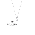 Personalized Mini S Initial 0.05 Carat Natural Diamond Necklace