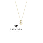 Personalized Mini S Initial 0.05 Carat Natural Diamond Necklace