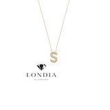 Personalized Mini S Initial 0.05 Carat Natural Diamond Necklace