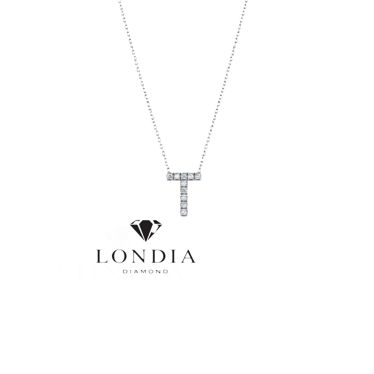 Personalized Mini T Initial 0.05 Carat Natural Diamond Necklace