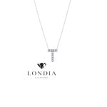 Personalized Mini T Initial 0.05 Carat Natural Diamond Necklace