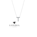 Personalized Mini T Initial 0.05 Carat Natural Diamond Necklace