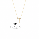 Personalized Mini T Initial 0.05 Carat Natural Diamond Necklace