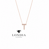 Personalized Mini T Initial 0.05 Carat Natural Diamond Necklace