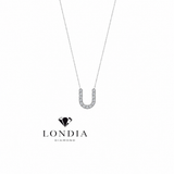 Personalized Mini U Initial 0.05 Carat Natural Diamond Necklace