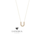 Personalized Mini U Initial 0.05 Carat Natural Diamond Necklace