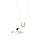 Personalized Mini U Initial 0.05 Carat Natural Diamond Necklace