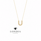 Personalized Mini U Initial 0.05 Carat Natural Diamond Necklace