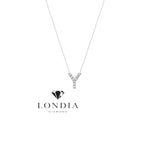 Personalized Mini Y Initial 0.05 Carat Natural Diamond Necklace