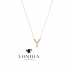 Personalized Mini Y Initial 0.05 Carat Natural Diamond Necklace