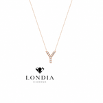 Personalized Mini Y Initial 0.05 Carat Natural Diamond Necklace