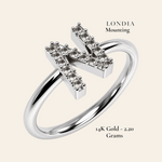 Personalized N Initial 0.10 Ct. Ring Mounting 14K Gold