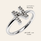 Personalized N Initial 0.10 Ct. Ring Mounting 14K Gold