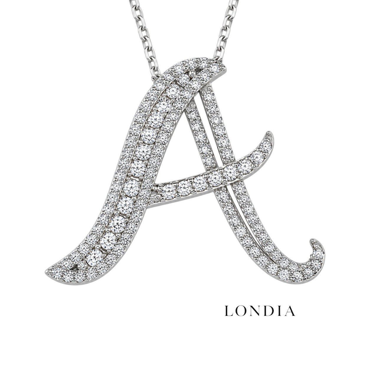 Personalized Royal A Initial 0.60 Carat Natural Diamond Necklace