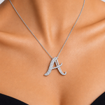 Personalized Royal A Initial 0.60 Carat Natural Diamond Necklace