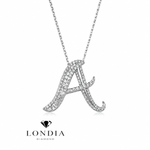 Personalized Royal A Initial 0.60 Carat Natural Diamond Necklace