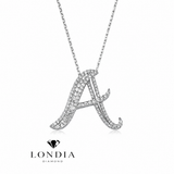 Personalized Royal A Initial 0.60 Carat Natural Diamond Necklace