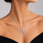Personalized Royal A Initial 0.60 Carat Natural Diamond Necklace