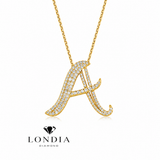 Personalized Royal A Initial 0.60 Carat Natural Diamond Necklace