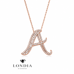 Personalized Royal A Initial 0.60 Carat Natural Diamond Necklace